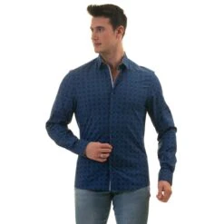 Gravity By Statement Men's Long Sleeve 100% Cotton Shirt - Stylish Patterns 20 Gravity By Statement Men's Long Sleeve 100% Cotton Shirt - Stylish Patterns -Stylish Men's Formal Wear c6 incognito blue