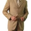 Royal Diamond Men's 2 Piece Poplin Discount Suit - Solid Colors -Stylish Men's Formal Wear camel 12