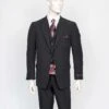 Zacchi Men's 3 Piece Poplin Outlet Suit - Solid Color Side Vents