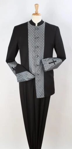 Royal Diamond Men's 2pc Nehru Style Suit - Pastor Church Suit