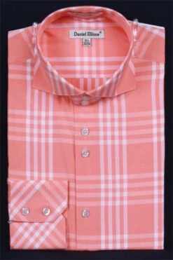 Daniel Ellissa Men's Fashion Dress Shirt - Checker Pattern