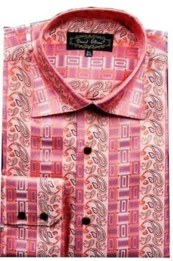 Daniel Ellissa Men's Fashion Dress Shirt - Complex Varied Pattern 25 Daniel Ellissa Men's Fashion Dress Shirt - Complex Varied Pattern -Stylish Men's Formal Wear coral 1 3 1