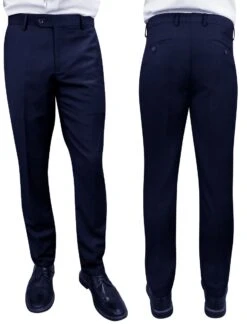 Royal Diamond Men's Modern Fit Pants - Flat Front Slacks -Stylish Men's Formal Wear crpnavy
