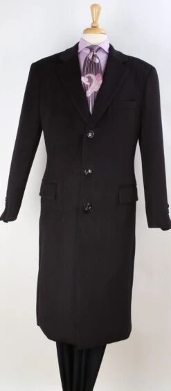 Apollo King Men's Outlet Full Length Top Coat - 3 Button Coat -Stylish Men's Formal Wear cs3 2 6 1