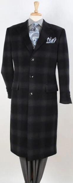 Apollo King Men's Outlet Full Length Top Coat - 3 Button Coat