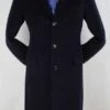Veno Giovanni Men's 100% Wool Full Length Top Coat - 3 Button Coat -Stylish Men's Formal Wear cs9