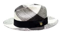 Bruno Capelo Men's Fedora Style Straw Hat - Two Tone Weave