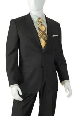 Vinci Men's 2 Piece Poplin Outlet Suit - 2 Button Jacket 13 Vinci Men's 2 Piece Poplin Outlet Suit - 2 Button Jacket -Stylish Men's Formal Wear d62et charcoal 21