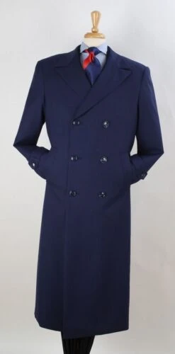 Apollo King Men's Outlet Full Length Top Coat - Banded Wrists