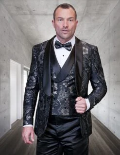Statement Men's 3 Piece Fashion Tuxedo - Floral Pattern
