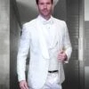 Statement Men's 3 Piece Fashion Tuxedo - Elegant Two Tone -Stylish Men's Formal Wear delano 6 off white
