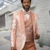 Statement Men's 3 Piece Fashion Tuxedo - Floral Two Tone -Stylish Men's Formal Wear delano blush