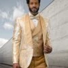 Statement Men's Outlet 3 Piece Fashion Tuxedo - Floral Two Tone -Stylish Men's Formal Wear delano champagne 27