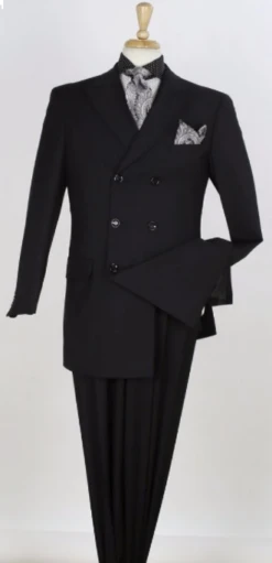 Apollo King Men's 3pc Double Breasted Suit - Executive Style -Stylish Men's Formal Wear dhblk 3 2 3