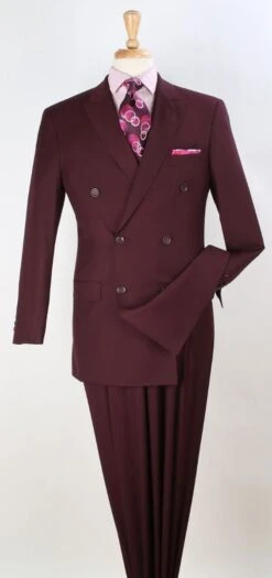 Vinci Men's 2 Piece Poplin Double Breasted Outlet Solid Suit -Stylish Men's Formal Wear dm29 19 1 2