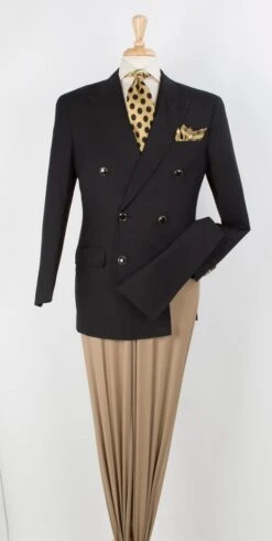 Apollo King Men's Double Breasted Outlet Sport Coat - Peak Lapel