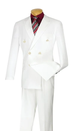 Apollo King Men's Double Breasted Outlet Sport Coat - Peak Lapel -Stylish Men's Formal Wear dmjwhite 3 2 1
