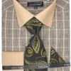 Avanti Uomo Men's French Cuff Dress Shirt Set - Plaid Windowpane 2 Avanti Uomo Men's French Cuff Dress Shirt Set - Plaid Windowpane -Stylish Men's Formal Wear dn107m black