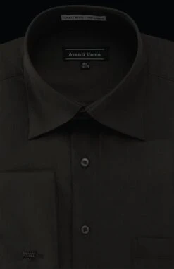 Avanti Uomo Men's Outlet French Cuff Dress Shirt - Wrinkle Free Fabric -Stylish Men's Formal Wear dn32m black 1 20 1 2