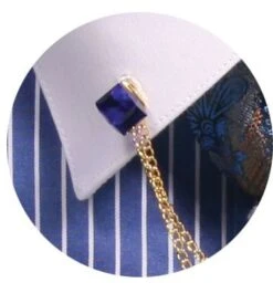 Avanti Uomo Men's French Cuff Shirt Set - Fashion Collar Chain -Stylish Men's Formal Wear dn77m inset