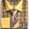Avanti Uomo Men's French Cuff Shirt Set - Bold Plaid 2 Avanti Uomo Men's French Cuff Shirt Set - Bold Plaid -Stylish Men's Formal Wear dn89m bk gold
