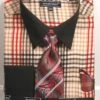 Avanti Uomo Men's French Cuff Shirt Set - Burberry Check