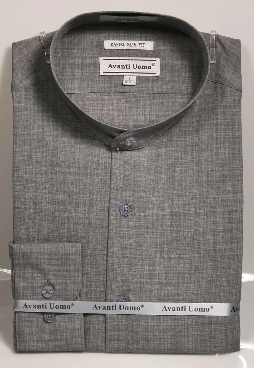 Avanti Uomo Men's Slim Fit Dress Shirt Set - Banded Collar 4 Avanti Uomo Men's Slim Fit Dress Shirt Set - Banded Collar - Image 2