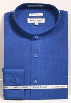 Avanti Uomo Men's Slim Fit Dress Shirt Set - Banded Collar 7 Avanti Uomo Men's Slim Fit Dress Shirt Set - Banded Collar -Stylish Men's Formal Wear dns11 navy