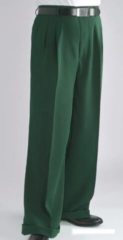 Daniel Ellissa Men's Outlet Wide Leg Pants - Double Pleated -Stylish Men's Formal Wear dp106 dark green 19