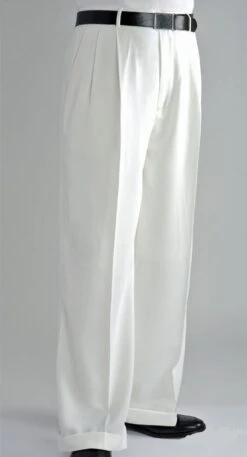 Daniel Ellissa Men's Outlet Wide Leg Pants - Double Pleated -Stylish Men's Formal Wear dp106 ivory 19