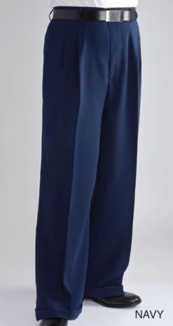 Daniel Ellissa Men's Wide Leg Pants - Double Pleated -Stylish Men's Formal Wear dp106 navy