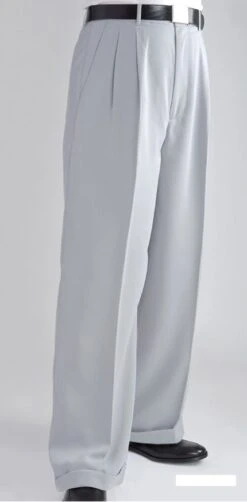 Daniel Ellissa Men's Outlet Wide Leg Pants - Double Pleated -Stylish Men's Formal Wear dp106 silver 19
