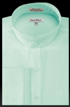 Daniel Ellissa Men's Solid Banded French Cuff Dress Shirt 12 Daniel Ellissa Men's Solid Banded French Cuff Dress Shirt -Stylish Men's Formal Wear ds3002c 5 sage