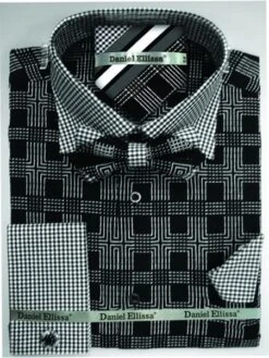 Daniel Ellissa Men's French Cuff Dress Shirt - New 5pc Set