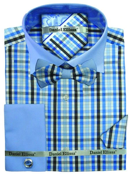 Daniel Ellissa Men's French Cuff Dress Shirt - New 5pc Set 5 Daniel Ellissa Men's French Cuff Dress Shirt - New 5pc Set - Image 3