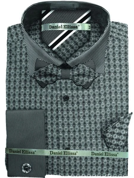 Daniel Ellissa Men's French Cuff Dress Shirt - New 5pc Set 4 Daniel Ellissa Men's French Cuff Dress Shirt - New 5pc Set - Image 2