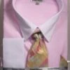 Daniel Ellissa Men's French Cuff Shirt Set - Pastel Colors -Stylish Men's Formal Wear ds3802p2pink