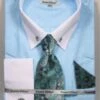 Daniel Ellissa Men's French Cuff Shirt Set - Accented Tie