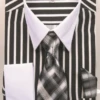 Daniel Ellissa Men's French Cuff Shirt Set - Fashion Bold Stripes 1 Daniel Ellissa Men's French Cuff Shirt Set - Fashion Bold Stripes -Stylish Men's Formal Wear ds3813p2blk wht