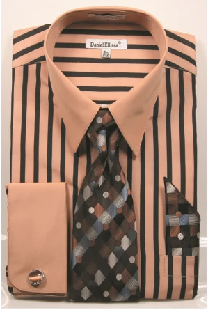 Daniel Ellissa Men's French Cuff Shirt Set - Fashion Bold Stripes 5 Daniel Ellissa Men's French Cuff Shirt Set - Fashion Bold Stripes - Image 3