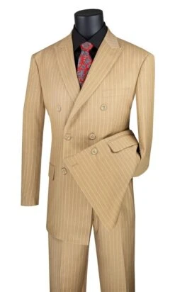 Vinci Men's 2 Piece Double Breasted Suit - Banker Pinstripe 13 Vinci Men's 2 Piece Double Breasted Suit - Banker Pinstripe -Stylish Men's Formal Wear dss 4 camel web en 2