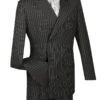 Vinci Men's 2 Piece Double Breasted Suit - Banker Pinstripe -Stylish Men's Formal Wear dss 4 black 40