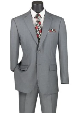 Vinci Men's 2 Piece Wool Feel Executive Suit - Modern Business -Stylish Men's Formal Wear f 2c900 m gray 2 1