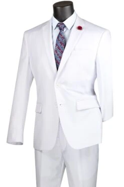 Vinci Men's 2 Piece Wool Feel Executive Suit - Classic Business