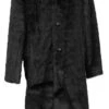 Canto Men's Faux Fur Coat - Full Length Fashion Coat -Stylish Men's Formal Wear f010 black