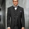 Statement Men's 100% Wool Suit - 10 Button Vest -Stylish Men's Formal Wear florence charcoal