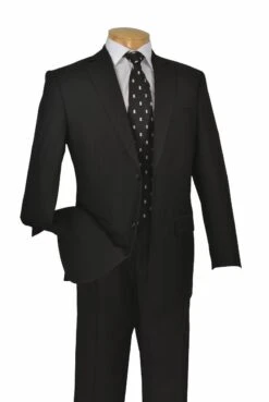 Genesis By Apollo King Men's 2 Piece Suit - Solid Colors -Stylish Men's Formal Wear fp20 black 43