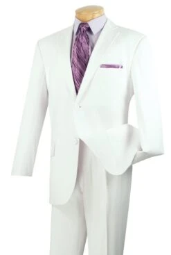 Genesis By Apollo King Men's 2 Piece Suit - Solid Colors -Stylish Men's Formal Wear fp20 white 35
