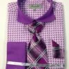 Fratello Men's French Cuff Dress Shirt Set - Artistic Small Checker