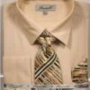 Fratello Men's French Cuff Dress Shirt Set - Tone On Tone Shirt